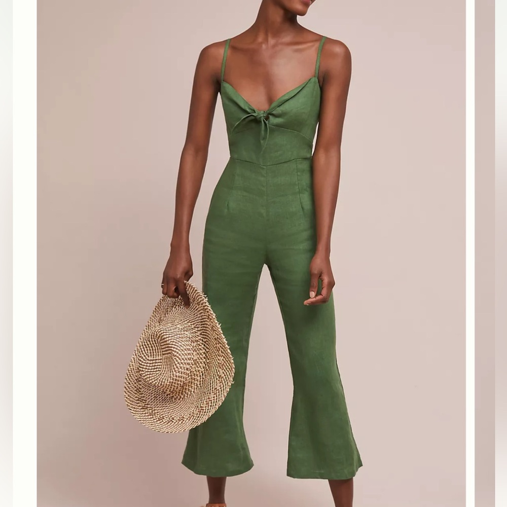 Faithfull Presley Cropped Linen Jumpsuit